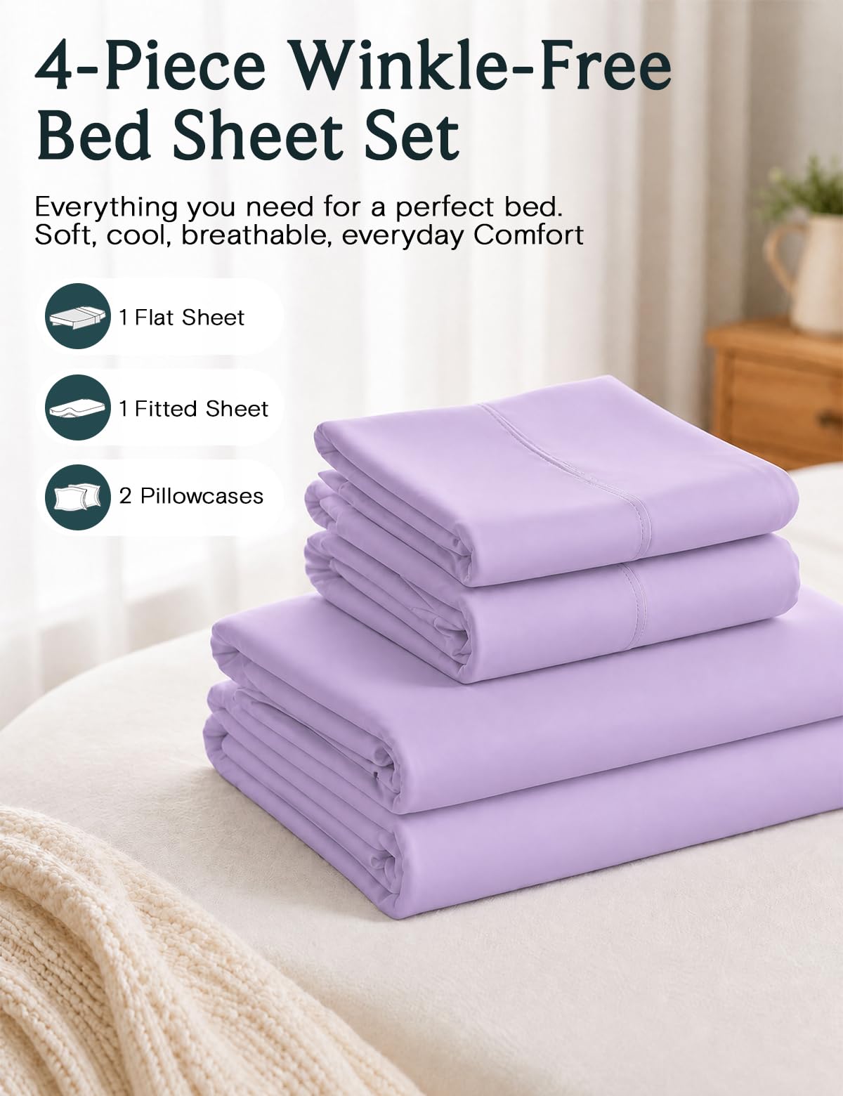 LuxClub sheets fitted on deep mattress showing scale and secure 18-inch pocket fit