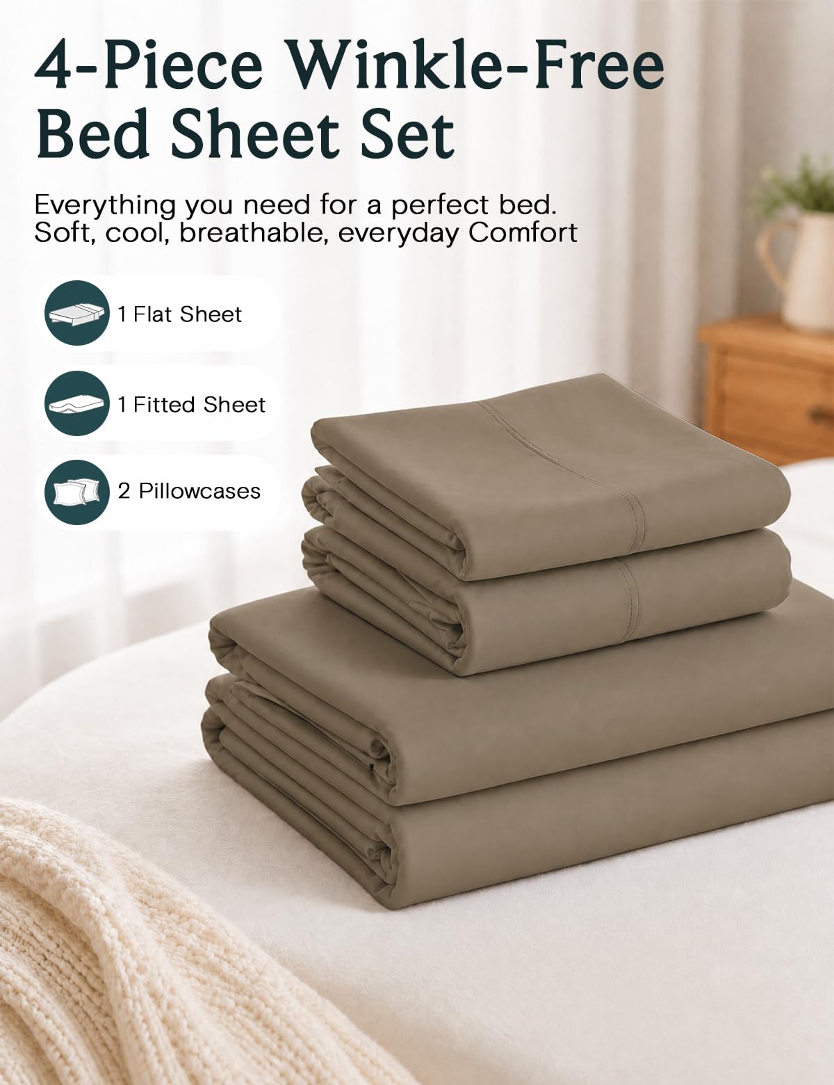 LuxClub sheets on memory foam mattress demonstrating deep-pocket compatibility
