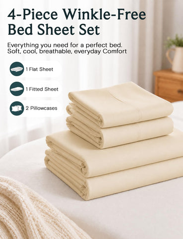 LuxClub fitted sheet on mattress illustrating deep pocket fit and anti-slip benefit