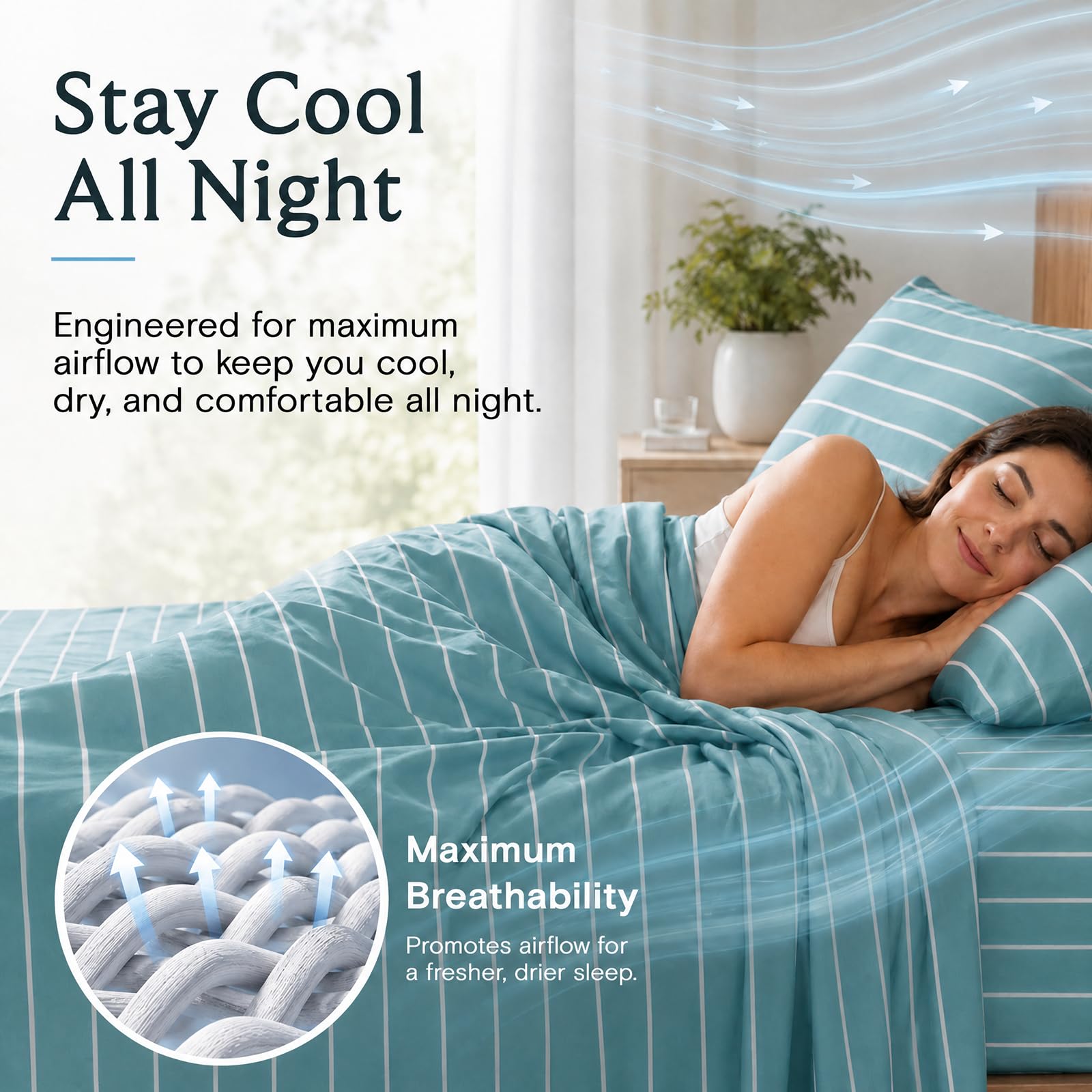LuxClub folded flat sheet texture showing smooth, breathable fabric