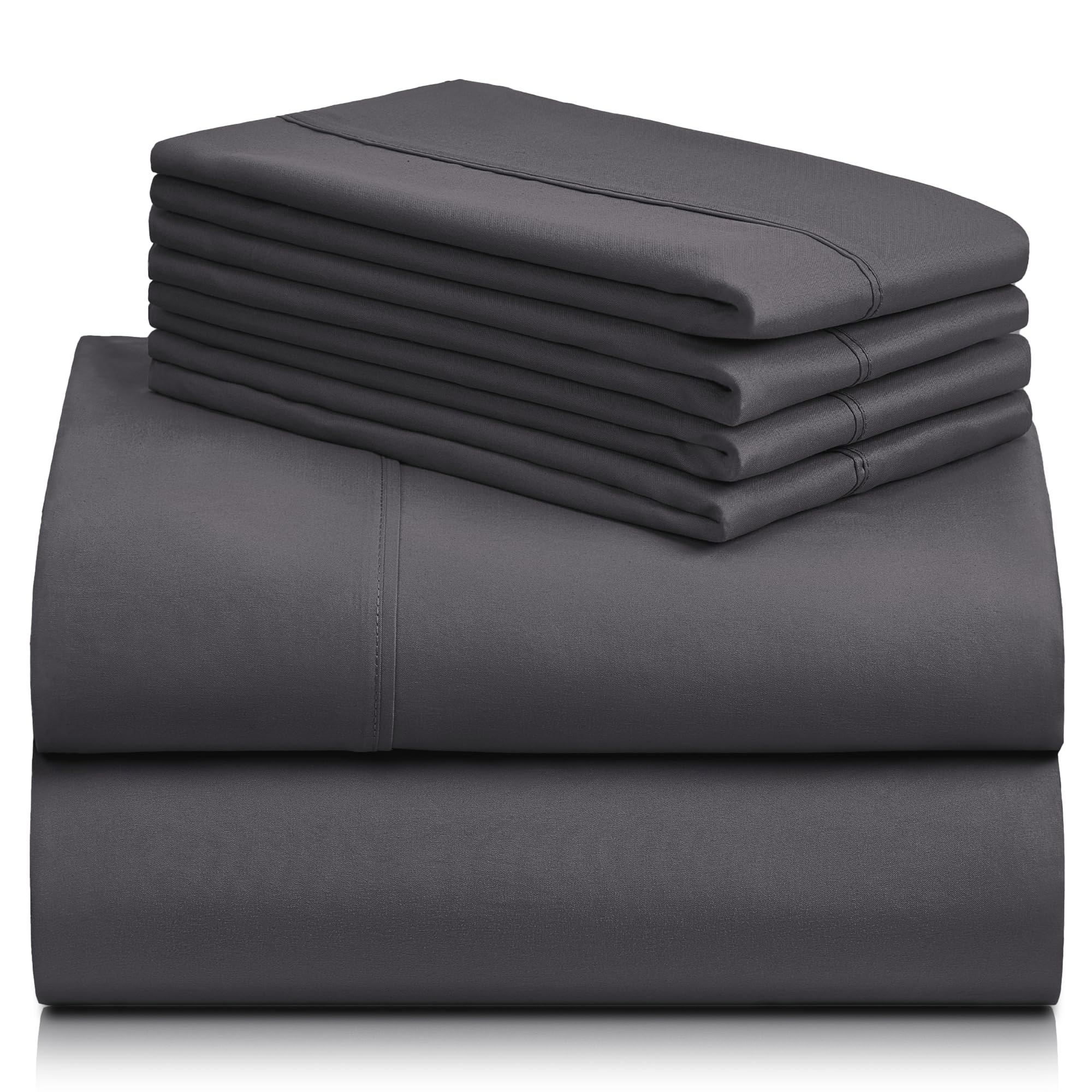 LuxClub sheet set on bed after washing showing wrinkle-free surface and retained color vibrancy