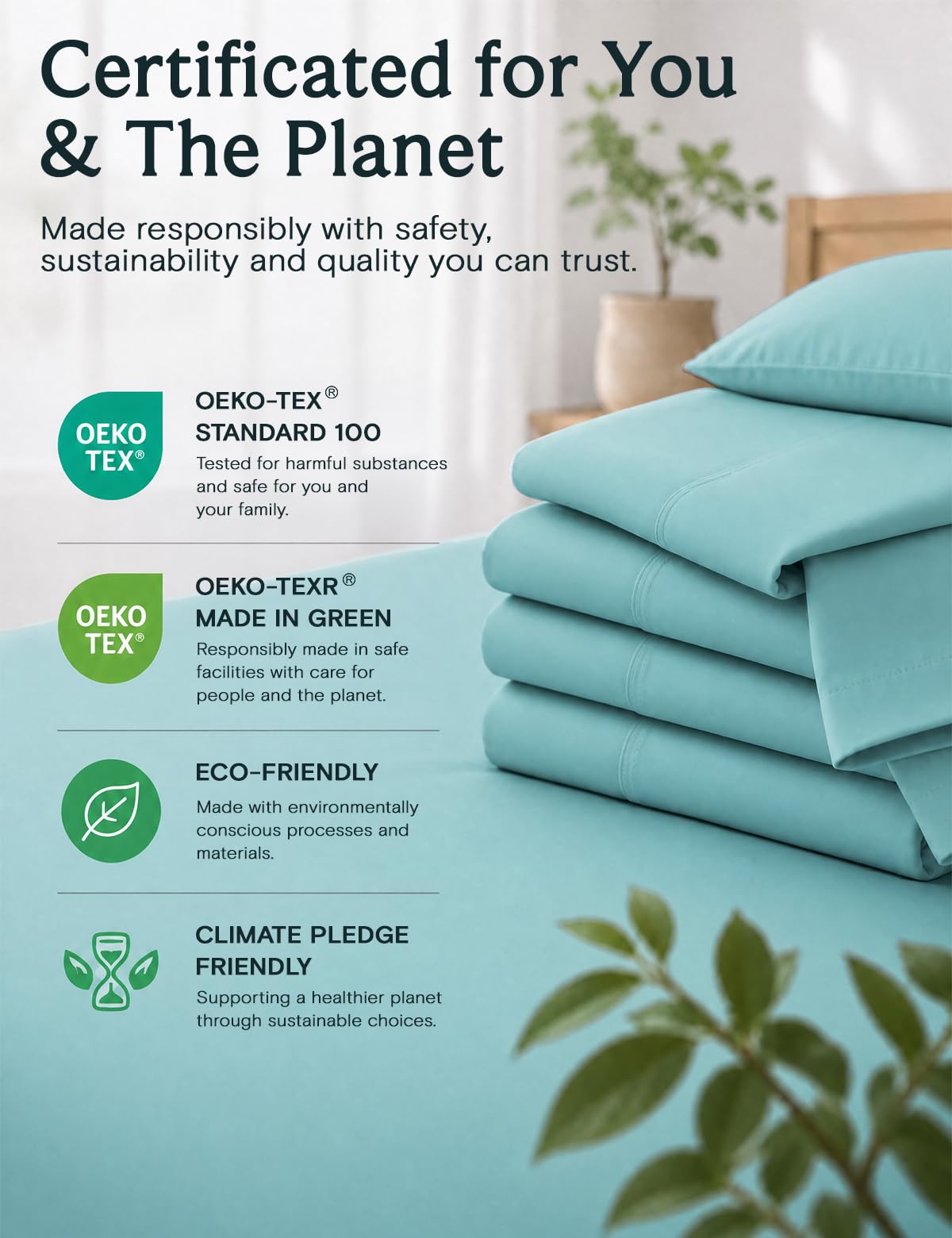 LuxClub wrinkle-free fabric folded showing low-maintenance finish