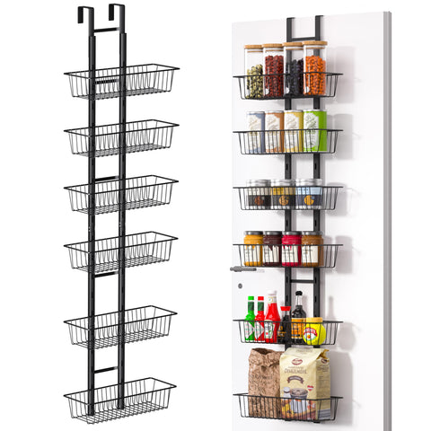 LUXEAR front view of 6-tier over the door organizer showing space saving