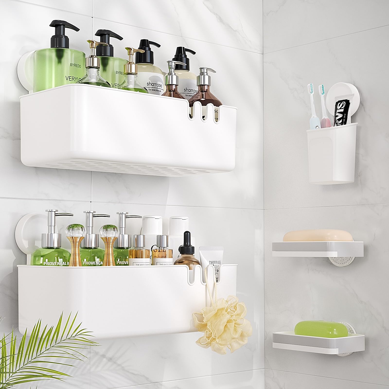 LUXEAR front view of full five-piece caddy set showing organized storage
