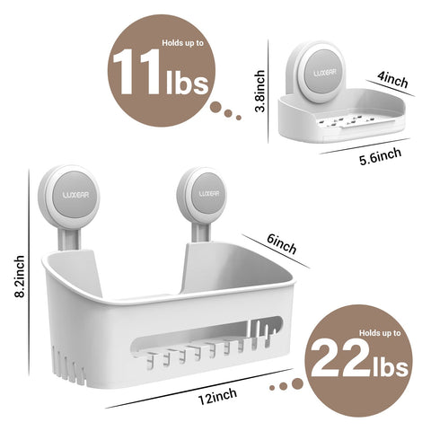 LUXEAR soap dish close-up highlighting drainage and easy cleaning