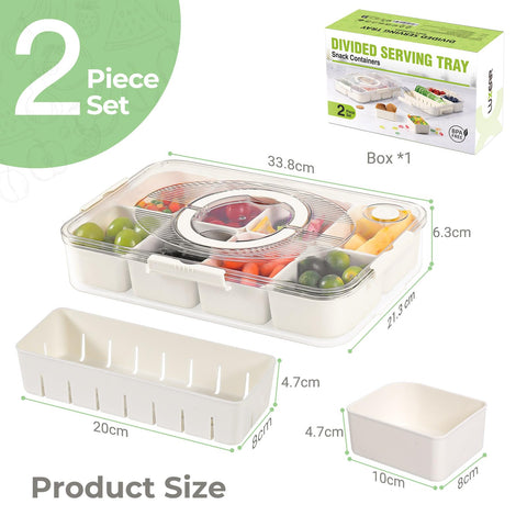 LUXEAR top view displaying eight compartments for organized snack portioning benefit