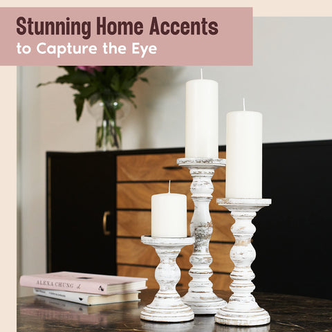 Luxe Designs wooden holder with battery LED candle demonstrating safe soft glow