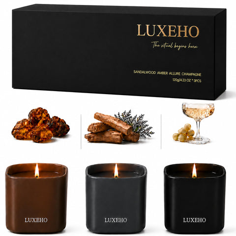 LUXEHO trio front packaging showing premium gift-ready presentation and elegance