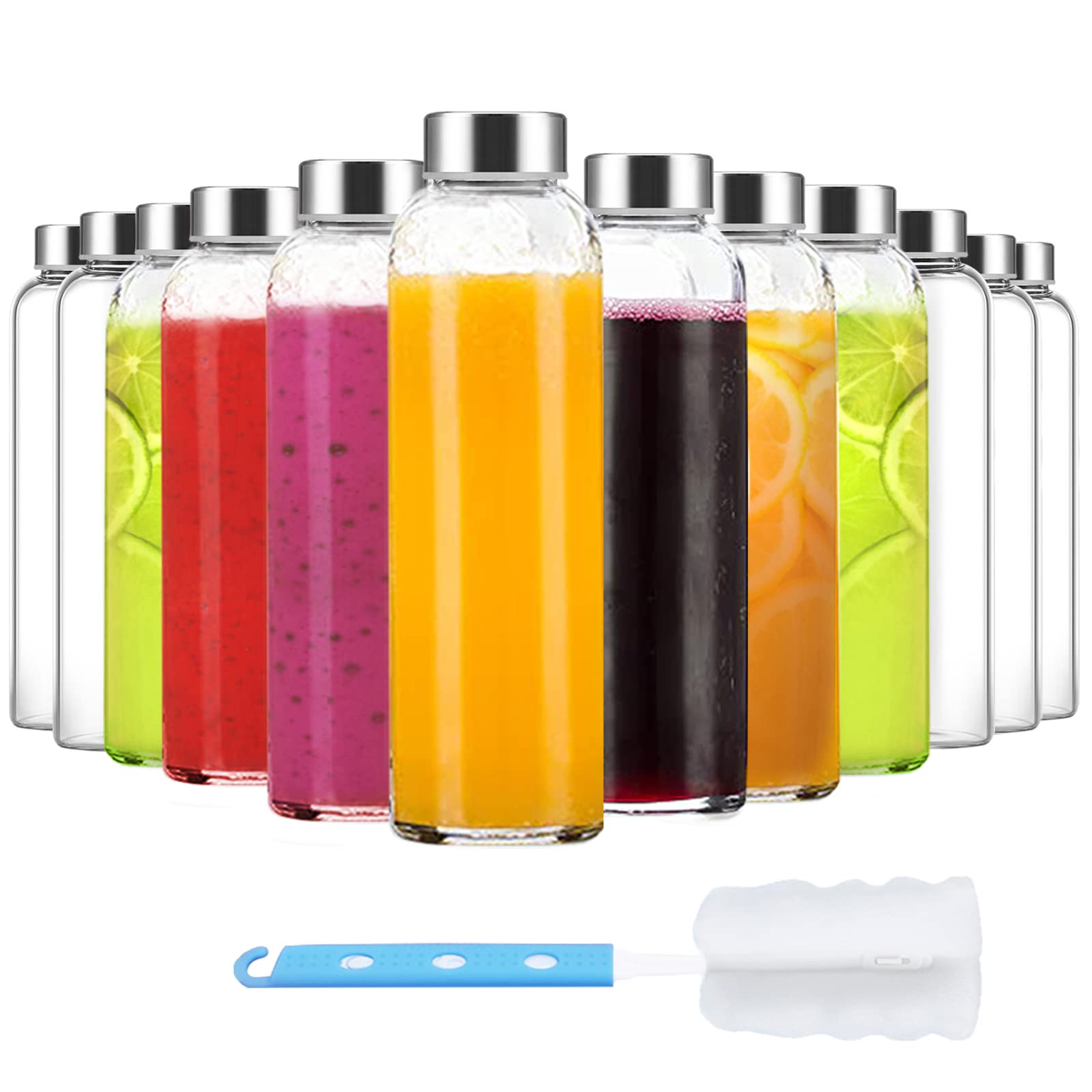 Luxfuel front pack showing 12 clear bottles and lids for organized storage