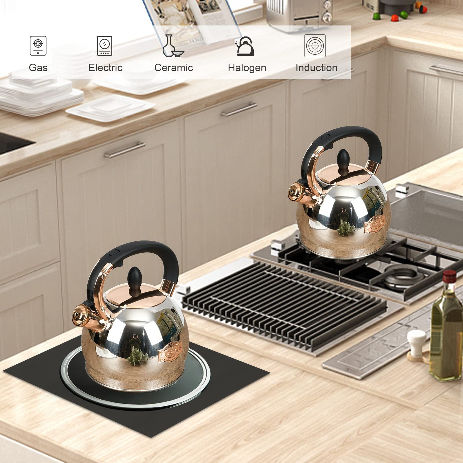 LUXGRACE kettle in kitchen lifestyle scene showing stylish design and countertop appeal
