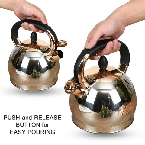 LUXGRACE spout and whistle mechanism highlighting audible boil reminder benefit