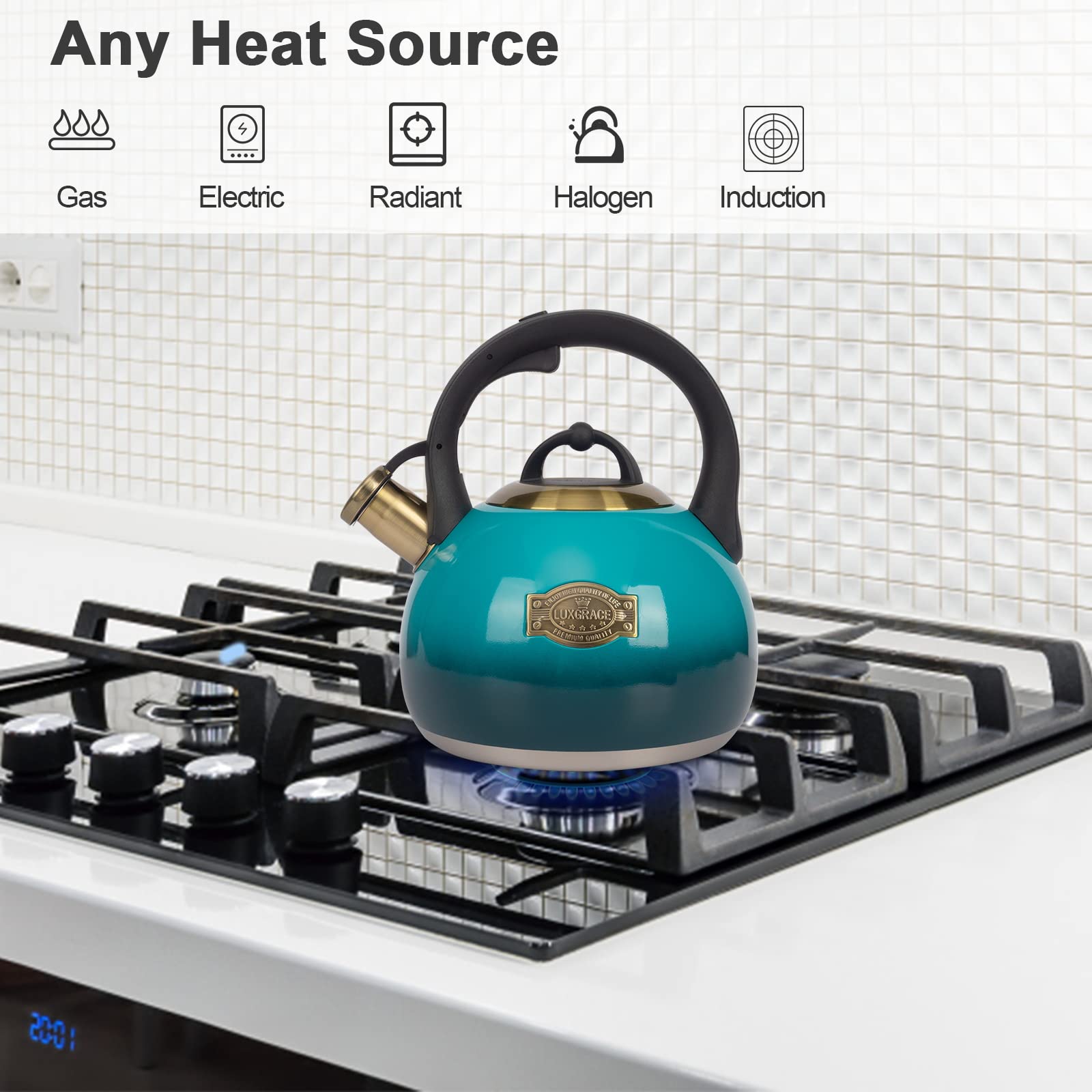 LUXGRACE spout and whistle detail highlighting audible boil alert for convenience