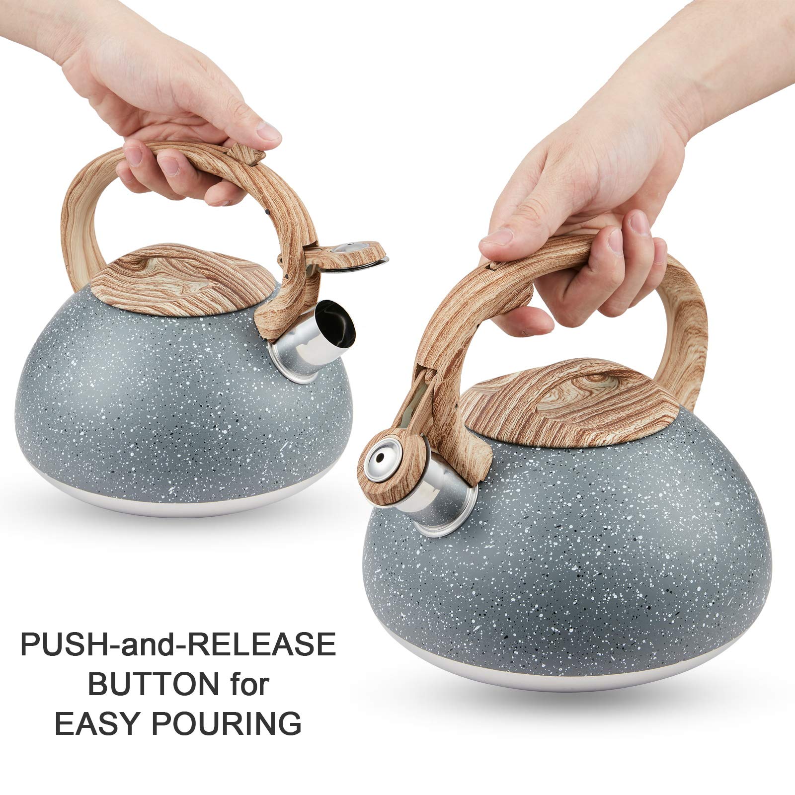 LUXGRACE spout whistle mechanism detail delivering audible boil notification benefit