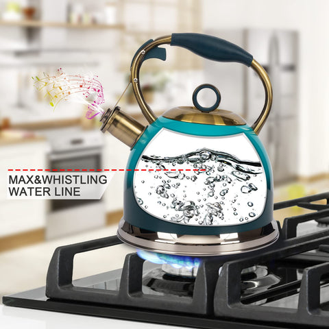 LUXGRACE spout and whistle open mid-pour to show audible boiling alert