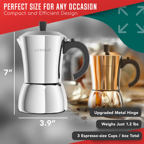 LuxHaus closeup of heat-resistant handle for safe pouring and comfortable grip benefit