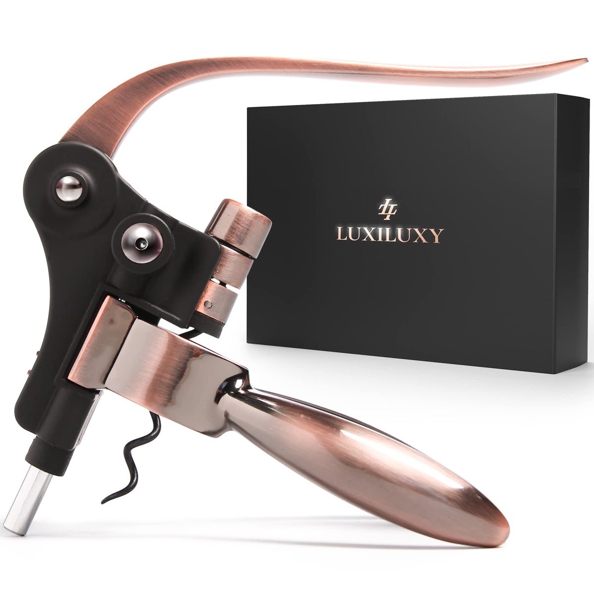 Luxiluxy front packaging showcasing premium matte gift box and logo benefits presentation