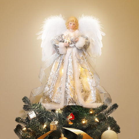Luxspire angel topper front view showing design and warm glow benefit