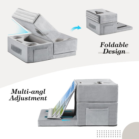 Luxspire folded into a tablet stand for hands-free viewing benefit