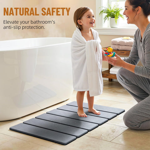 Luxspire mat beside shower in bathroom emphasizing dry, tidy floors