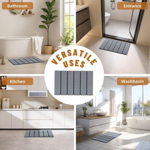 Luxspire mat at entryway capturing rainwater and protecting indoor floors