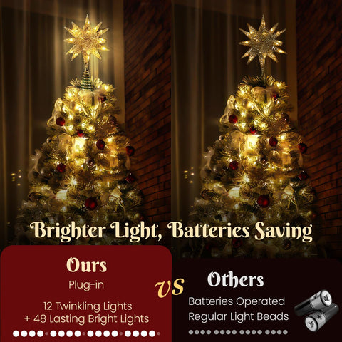 Luxspire detail of warm LED bulbs glowing for steady, cozy tree illumination