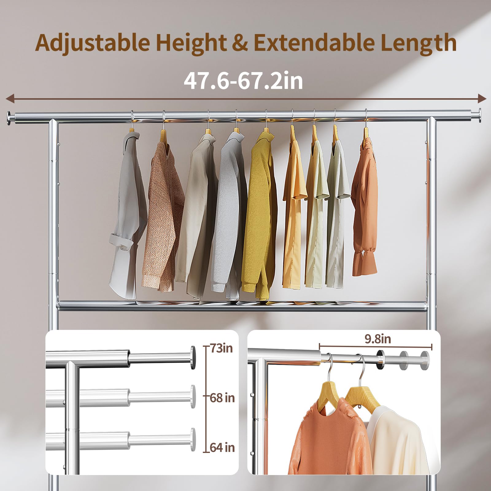 Luxspire locked caster detail securing the rack for safe stationary use