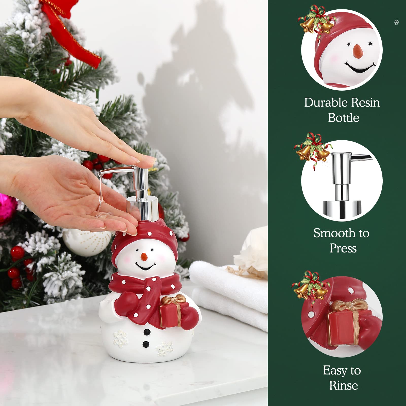 Luxspire snowman next to a measuring cup showing 450ml capacity benefit