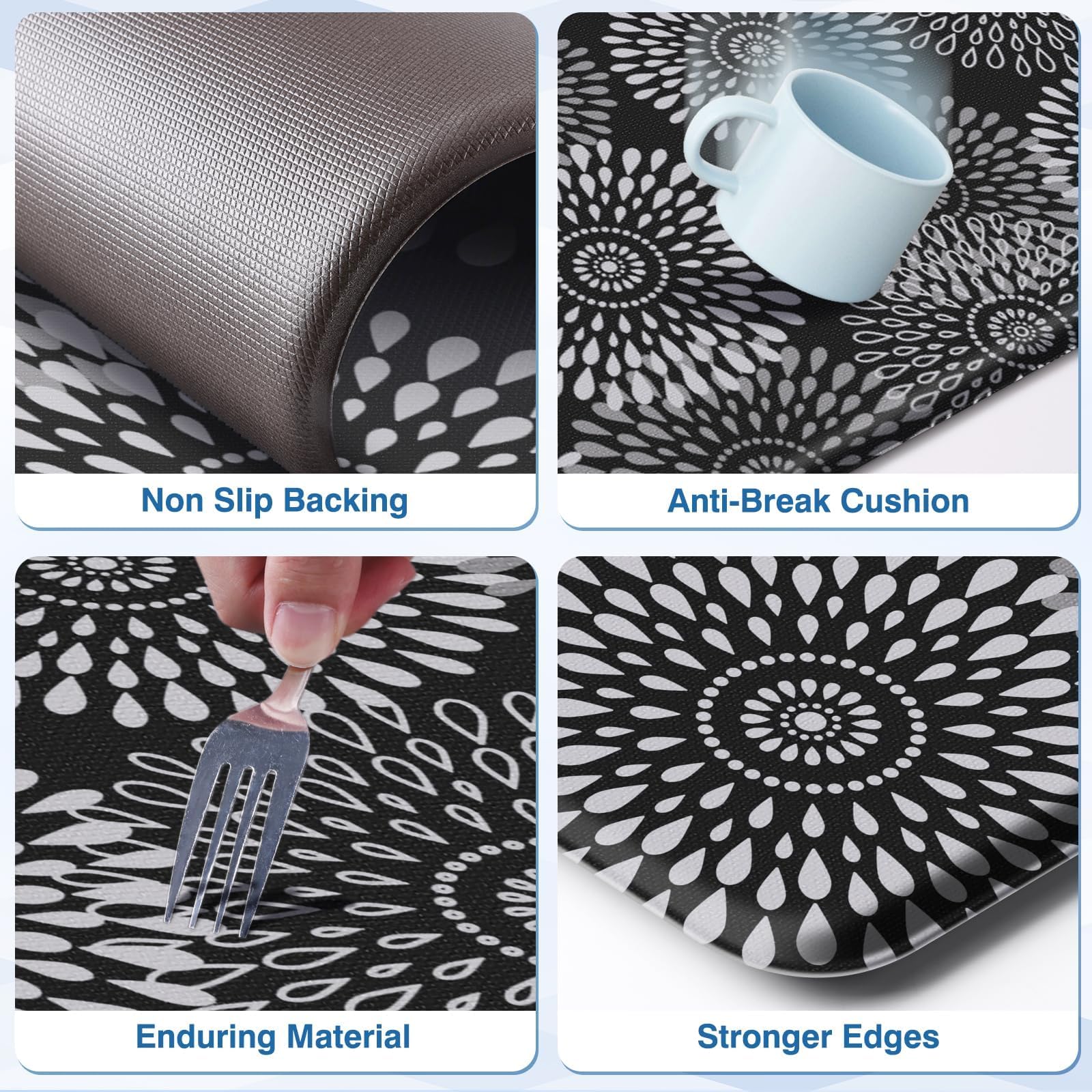 LuxStep mat with wiped spill showing water and stain resistance