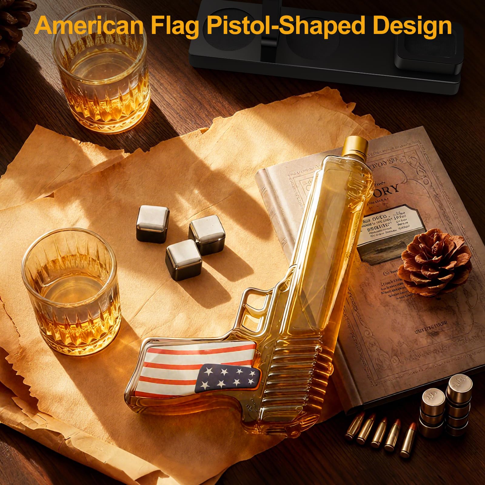 LUXULISH American flag detail on glass offering bold color and visual impact