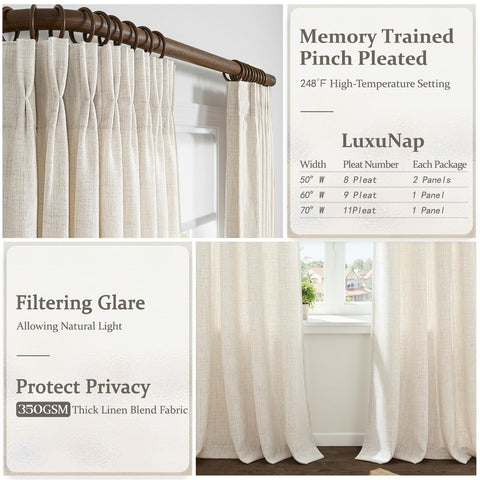 LuxuNap fabric texture shot highlighting 70/30 linen-poly blend and premium 350GSM weight