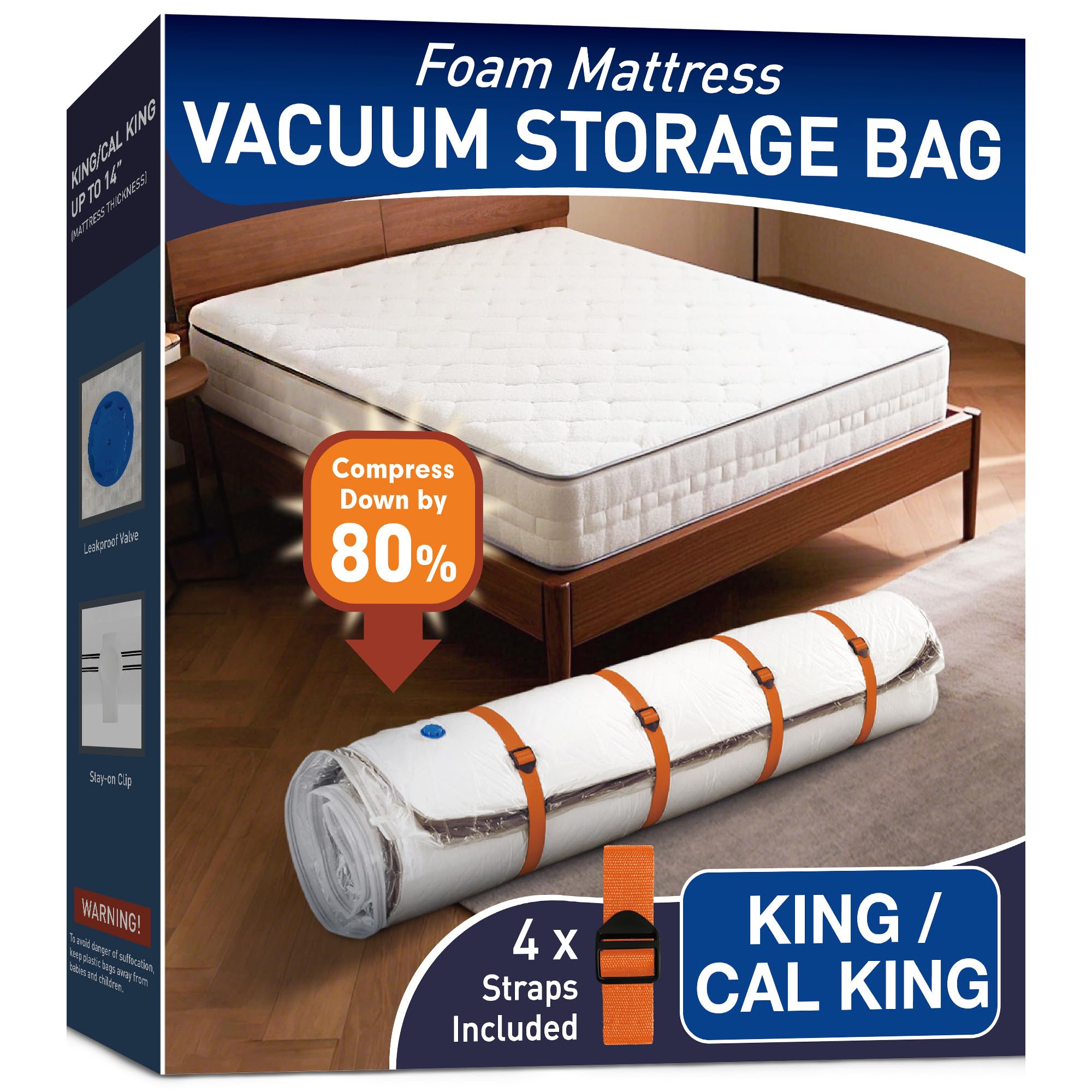 LVYSHOW front packaging showing King/Cal King bag and space-saving benefit