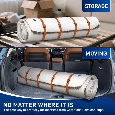 LVYSHOW bagged mattress being loaded into moving truck for clean transport