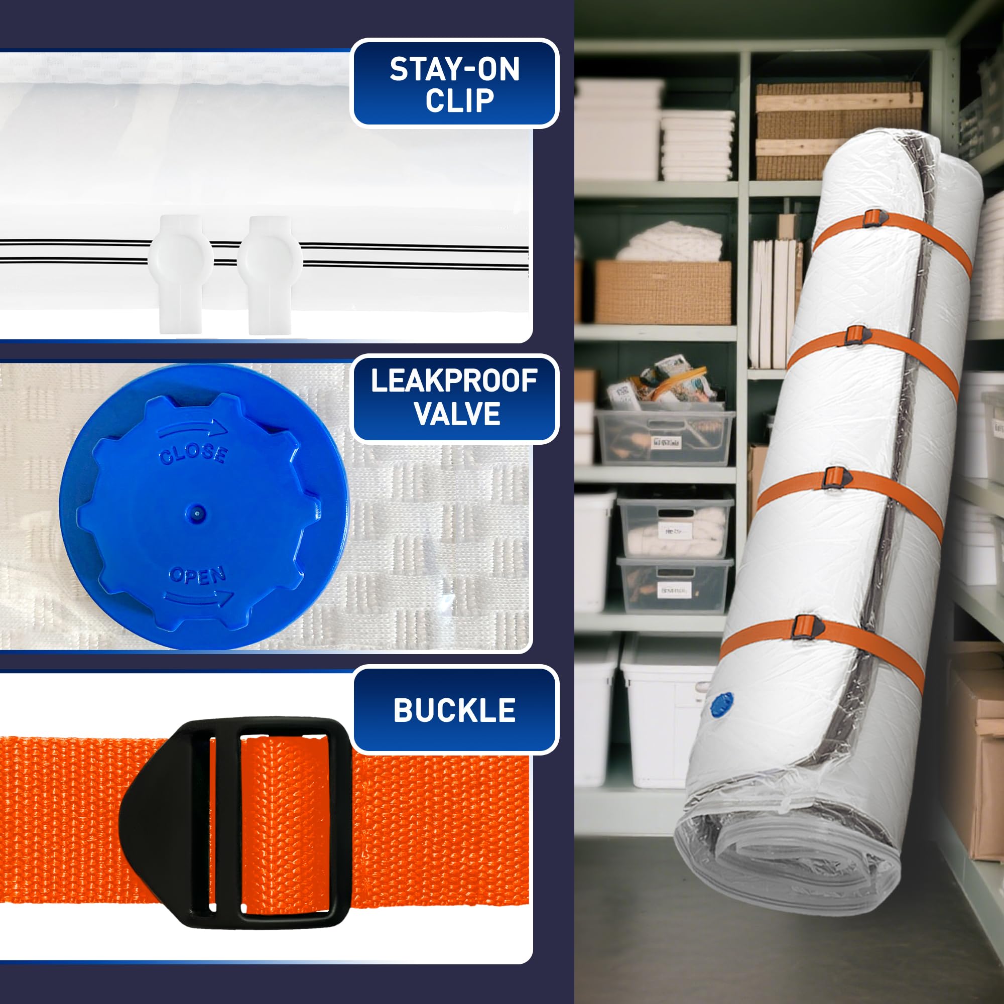 LVYSHOW straps used as handles to lift compressed mattress easily