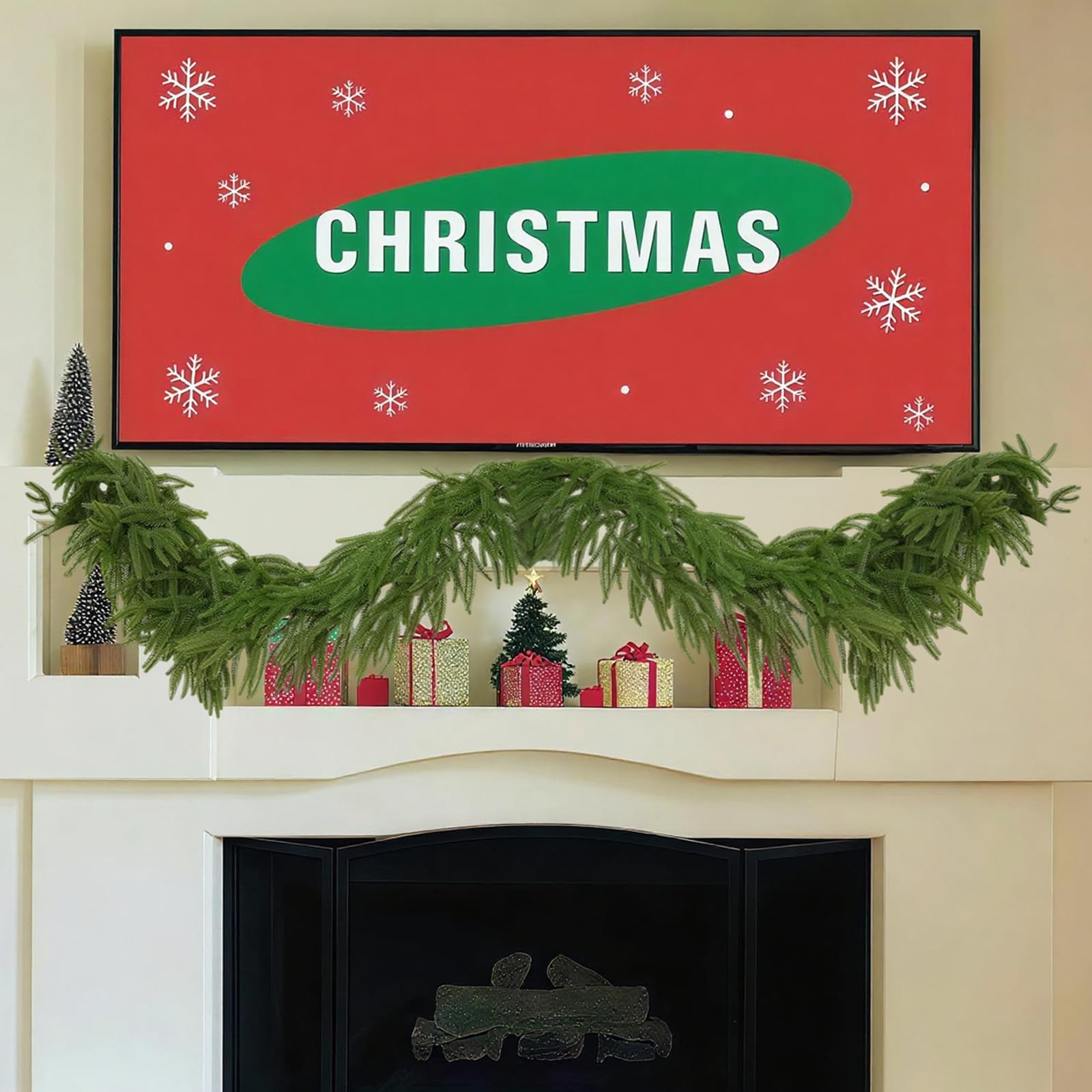 LVZHIYUAN garland beside ruler illustrating true 9 ft length for planning