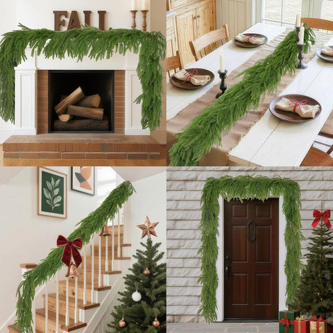 LVZHIYUAN garland wrapped around staircase banister demonstrating secure fit