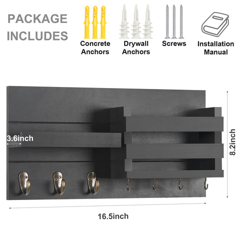Lwenki organizer in a styled entryway holding coats, leashes and mail for convenience