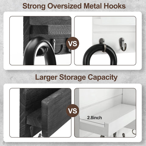 Lwenki closeup of key hooks showing durable metal hooks and quick-access benefit