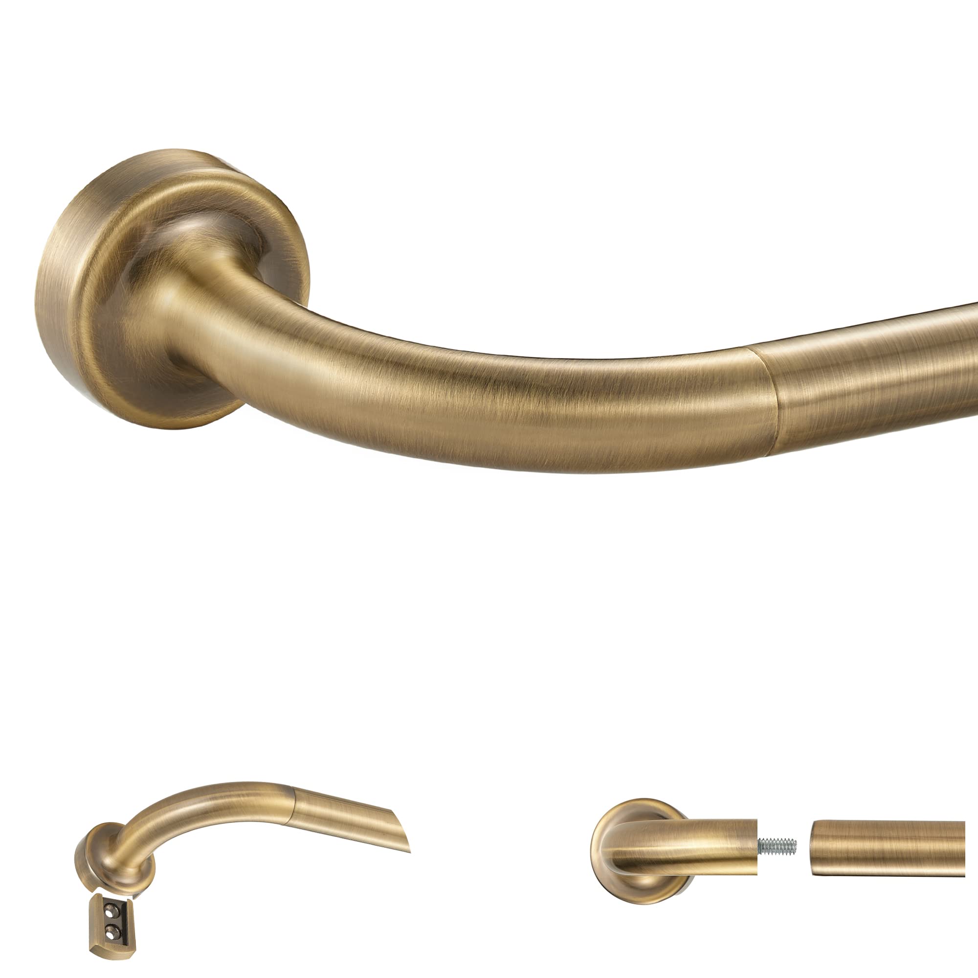 Lwiiom front view of antique bronze rod showing elegant finish and clean look