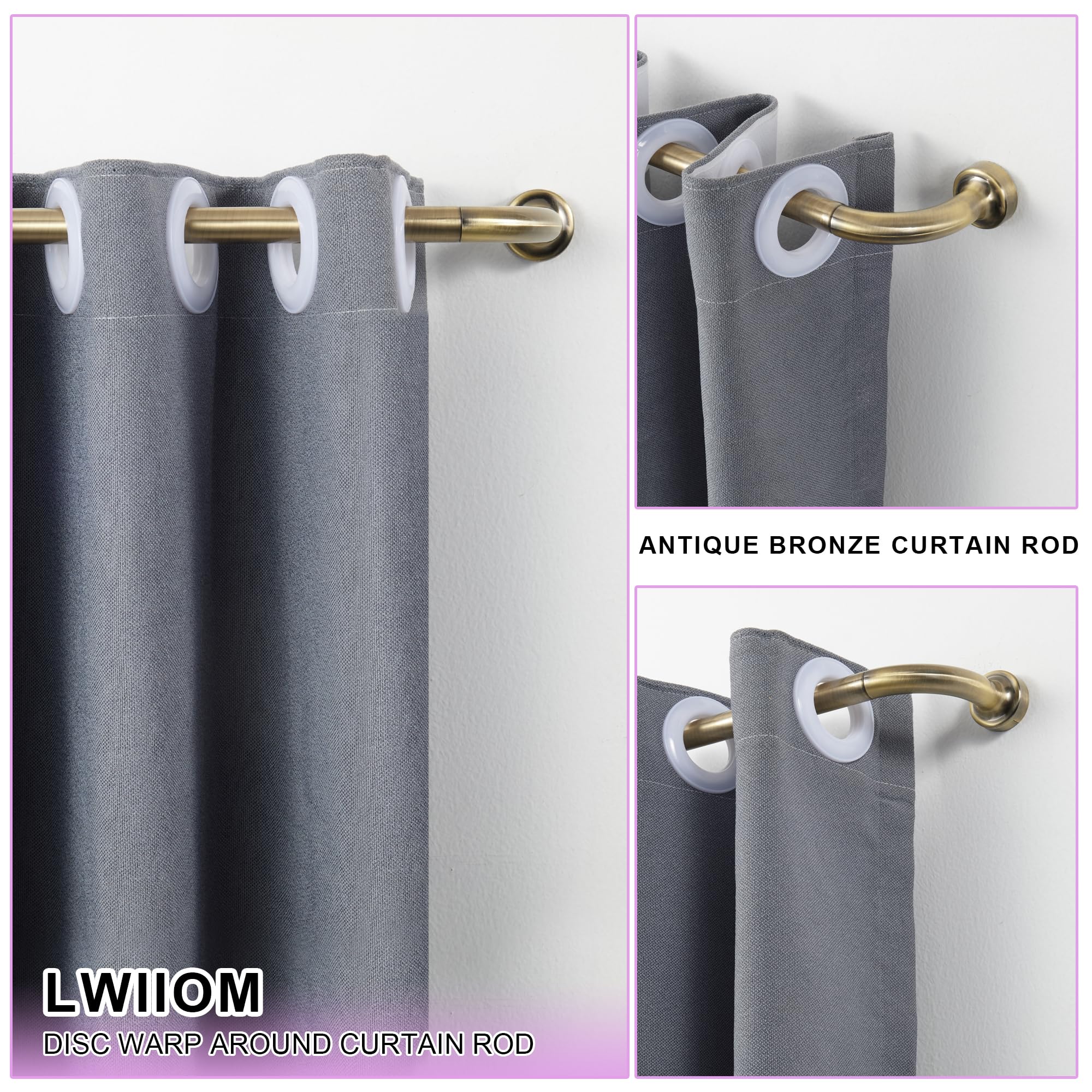 Lwiiom close-up of wrap-around disc showing easy curtain removal benefit