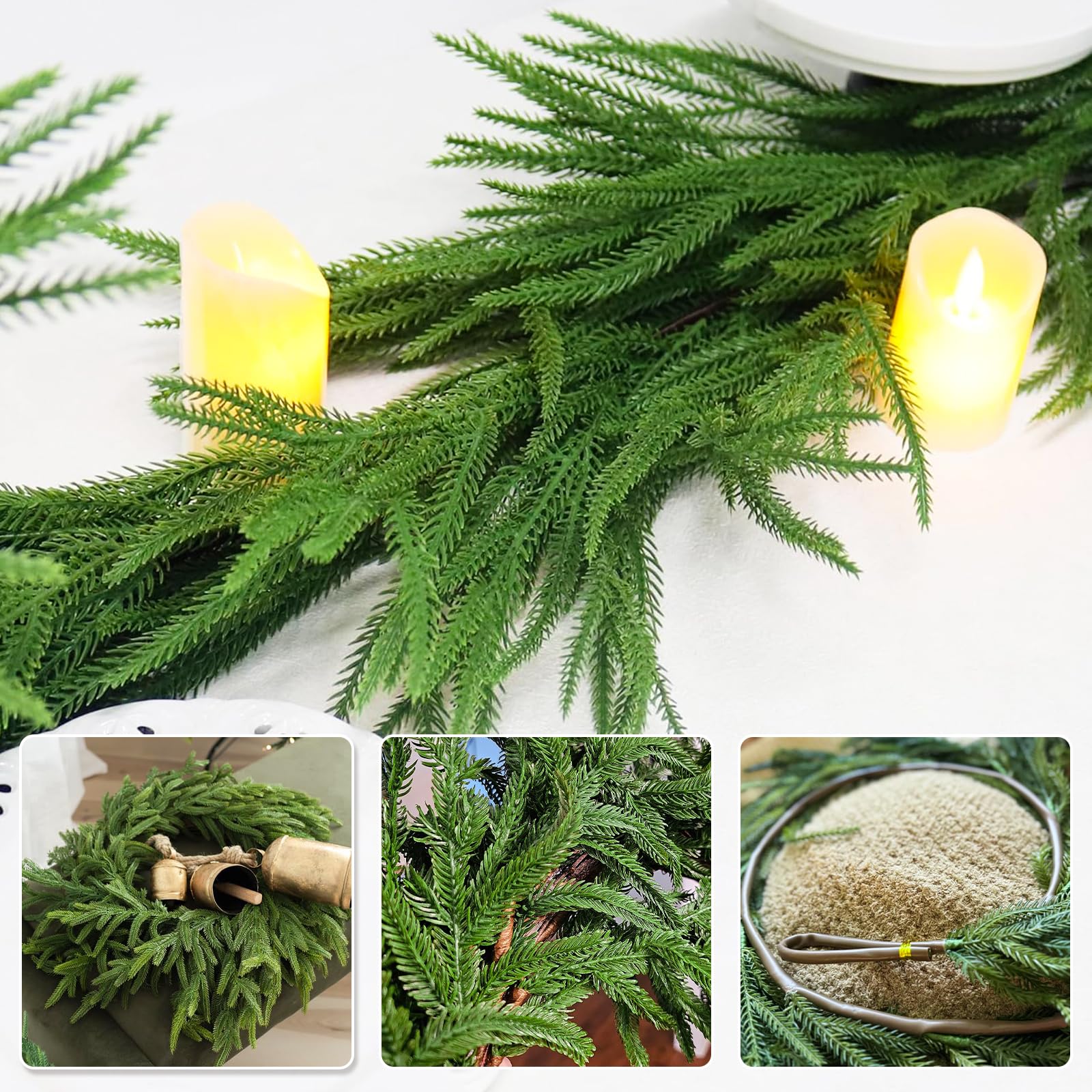 LWuuywa garland draped on a mantel adding festive warmth to a living room
