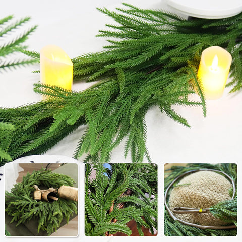 LWuuywa garland draped on a mantel adding festive warmth to a living room