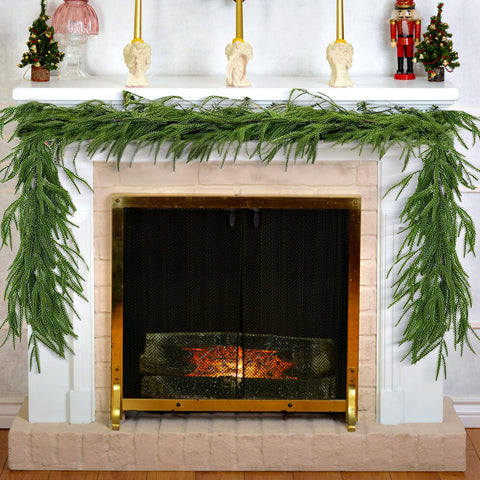 LWuuywa garland displayed on a covered porch providing year-round curb appeal