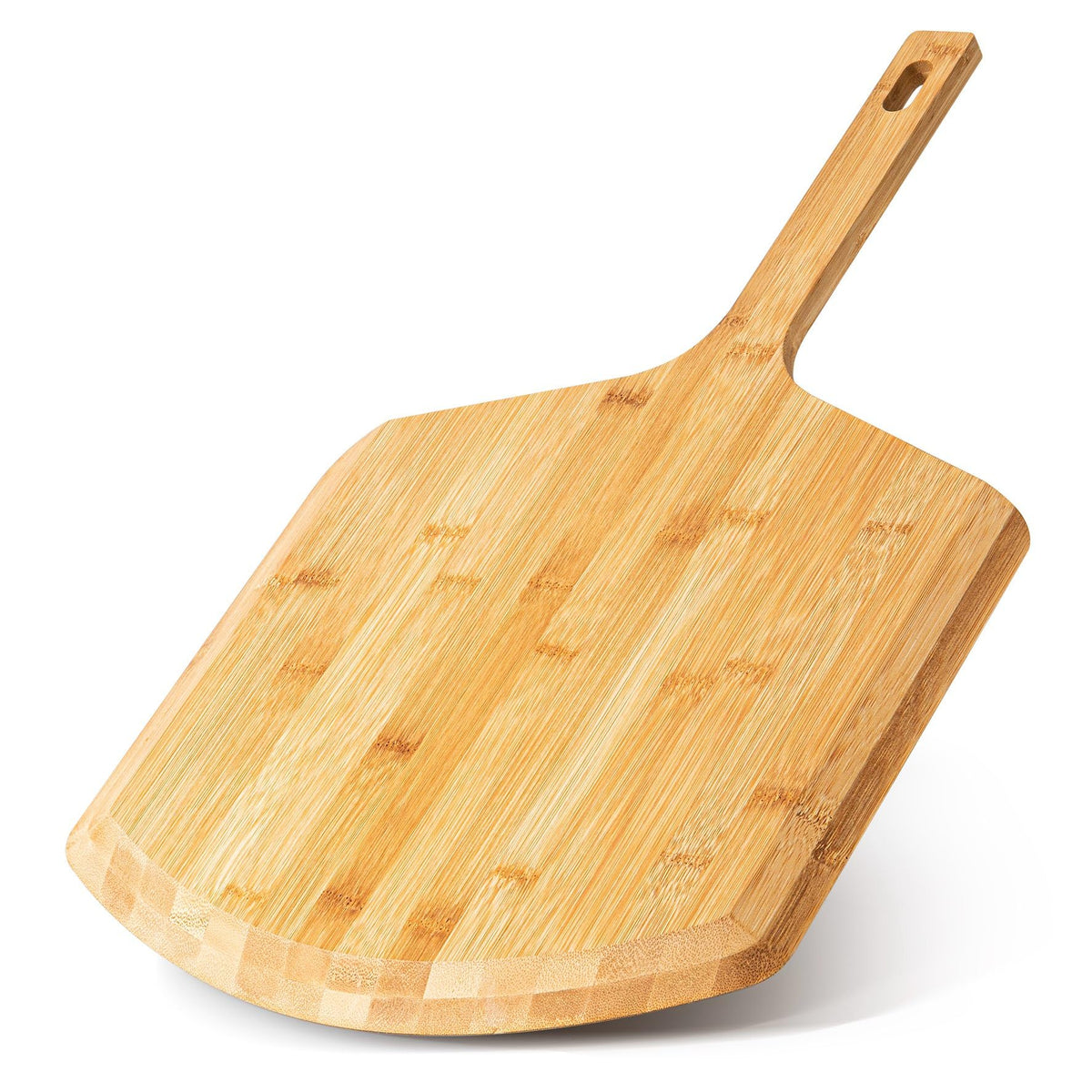 LX LERMX front paddle view showing natural bamboo and smooth surface benefit