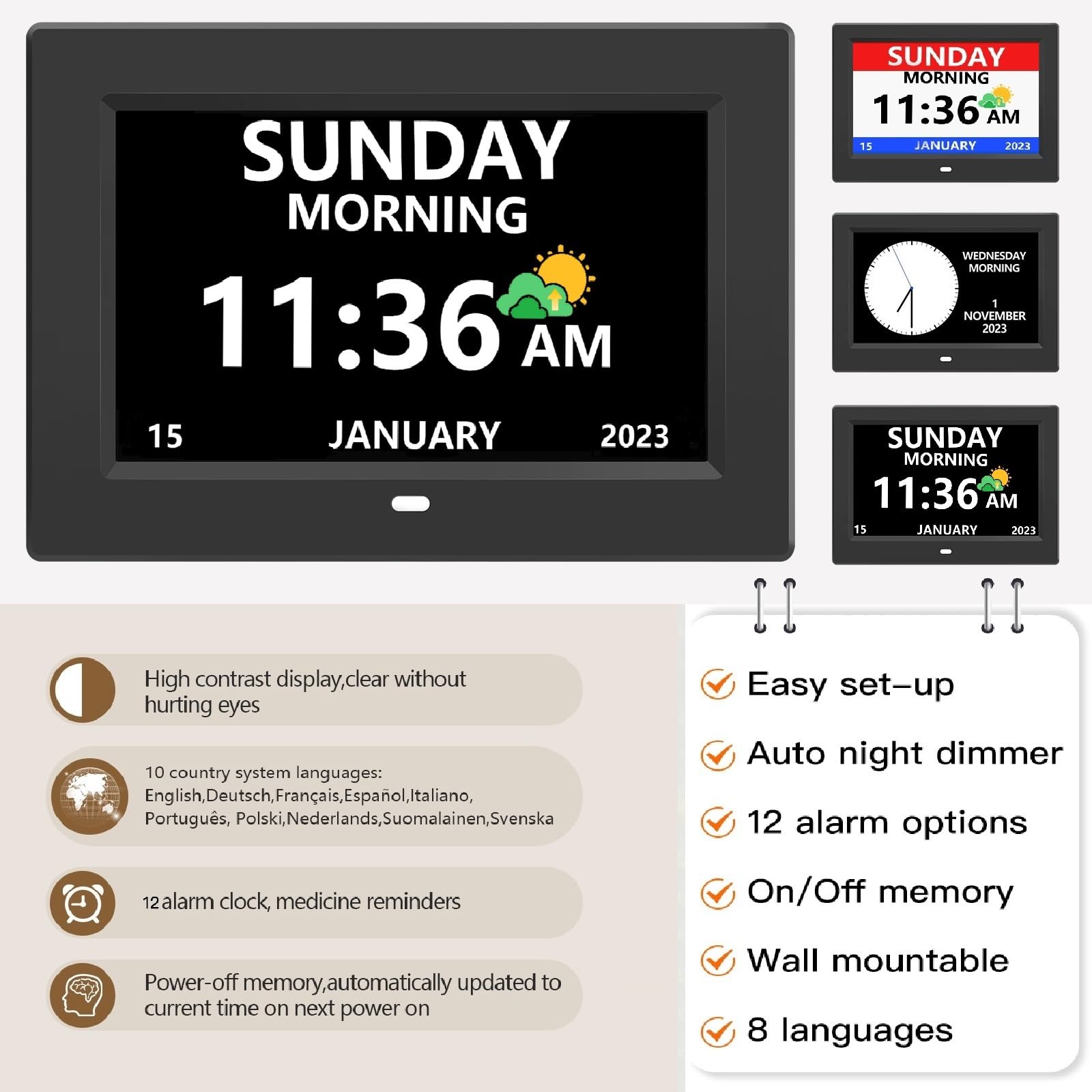 LXBYJKJ screen showing multiple alarms for reliable medication reminders