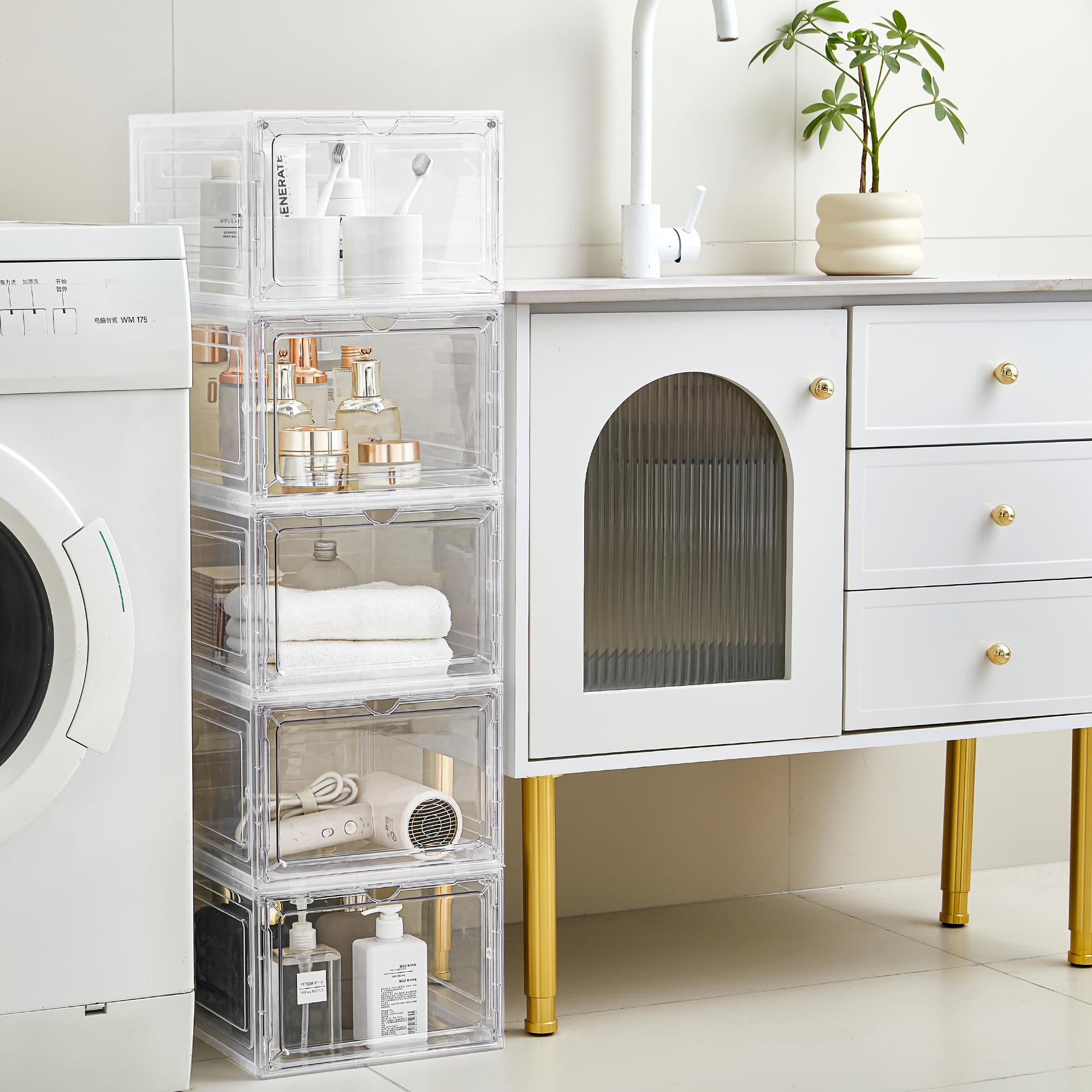 LXLXXL open door demonstrating one-hand access benefit for retrieving items without unstacking