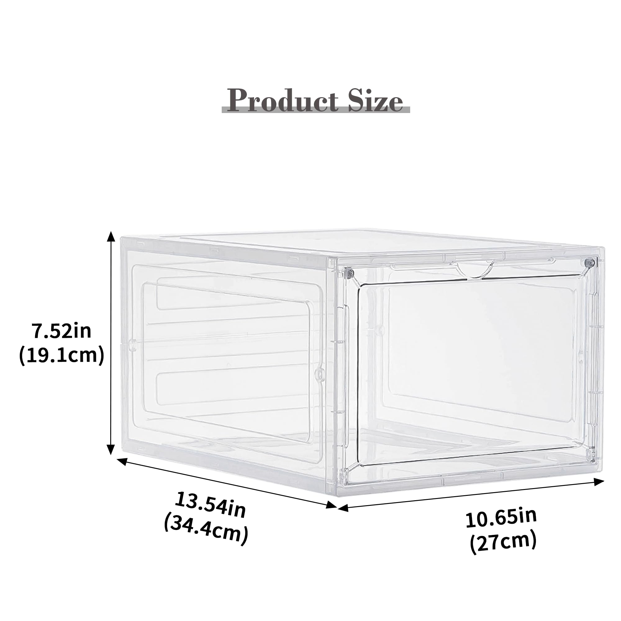 LXLXXL bin next to a shoebox and water bottle showing size and scale for planning storage