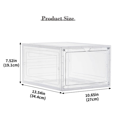 LXLXXL bin next to a shoebox and water bottle showing size and scale for planning storage