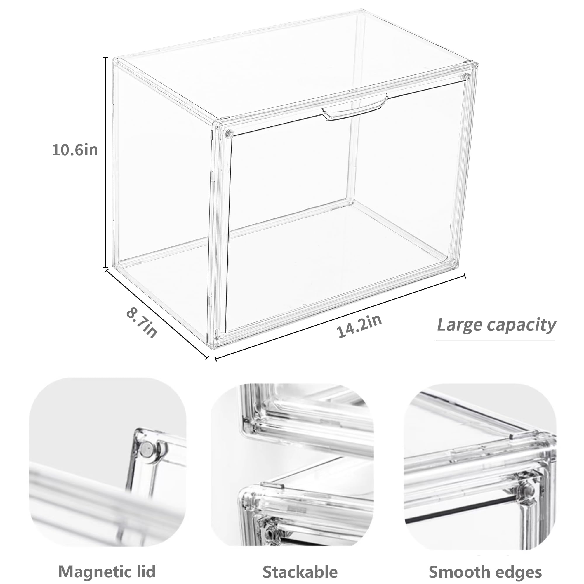 LXLXXL close-up of top and side slots highlighting secure stackability benefit