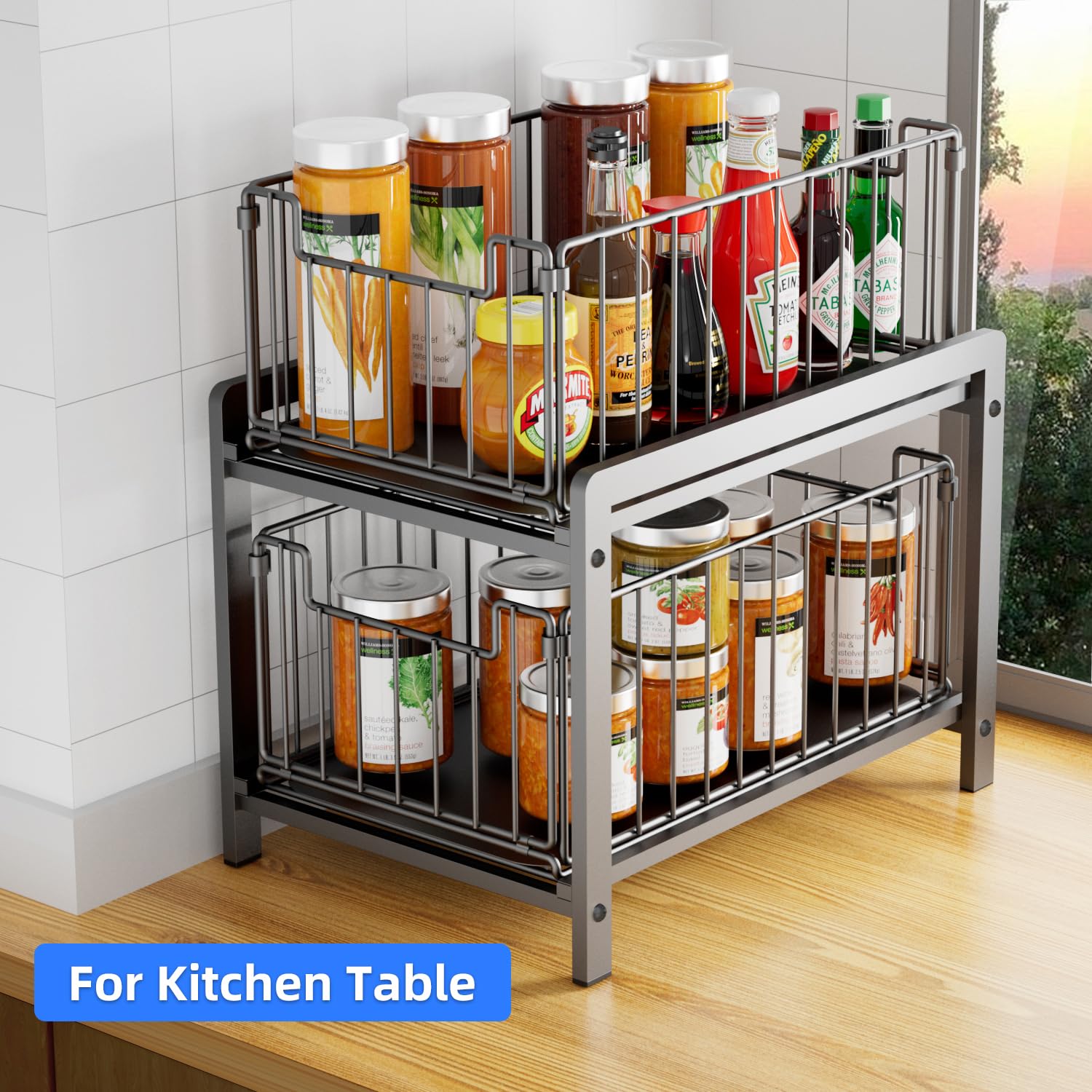 Lxmons size comparison with bottles and boxes to illustrate cabinet fit and capacity
