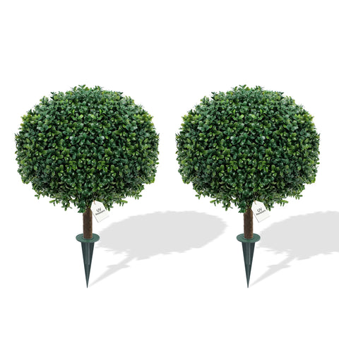 LXNRMHCH front view of two topiary balls, adds instant curb appeal